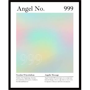 مجموعة Roxbury Row مكونة من 9 ملصقات هالة غير مؤطرة مقاس 8x10 لجمالية الغرفة، ملصق رقم الملاك، ديكور الغرفة الجمالي، ديكور الغرفة الجمالي الروحي (مجموعة كاملة) in Kuwait