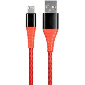 Monoprice Apple MFi Certified Lightning to USB Type-A Charge and Sync Cable - 1.5 Feet/3 Feet/6 Feet - Red (3 Pack), Nylon-Braid, Durable, for iPhone 7 8 SE X XR XS - AtlasFlex Series