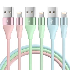 Bkayp Phone Charger 3P10FT Fast Charging Cord Long Cable Compatible with Smartphone-Colorful