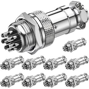 GX16 2 Pins Panel Metal Mount Circular Metal Aviation Connector Adapter Male Female Plug Socket (10 Pcs)