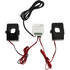Single Phase WiFi Smart Power Meter Consumption Monitor Electricity Meter with 2 200ACT Current Transformer 90‑250VAC