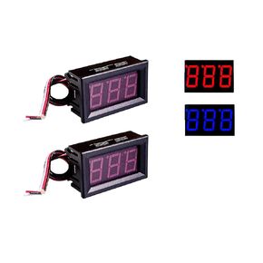 NOYITO 0.56 inches LED DC Digital Voltmeter 3-Wire 0.00V-30.0V Battery Voltage Tester Red Blue Two Colors Display (Pack of 2) (Blue)