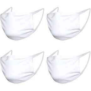 Reusable White Cotton Face Mask (Pack of 50).Concession Essentials 2 Ply 100% Cotton Face Masks.