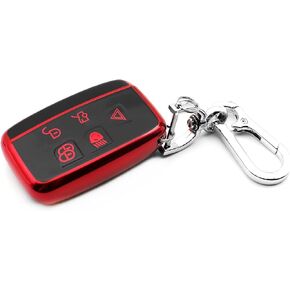 Fit for Land Rover Discovery Sport LR2 LR4 Range Rover Range Rover Evoque Sport Velar Jaguar F-Pace F-Type XE XF XJ XK TPU Key Fob Remote Cover Case Shell Holder Protector Accessories, Silver