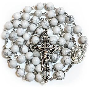 Rosary Beads Chaplet Natural Turquoise Rosery Cross Catholic gifts