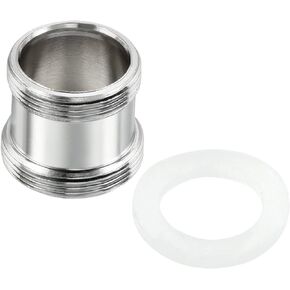 PATIKIL M24*1.0 Male to M22*1.0 Male Thread Faucet Adapter, Chromed Plated Aerator Connector Fitting for Garden Hose Water Filter, Silver
