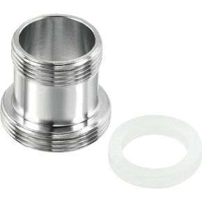 PATIKIL M24*1.0 Male to M22*1.0 Male Thread Faucet Adapter, Chromed Plated Aerator Connector Fitting for Garden Hose Water Filter, Silver