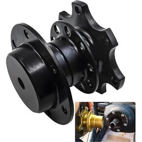 1 PC Car Steering Wheel Quick Release Adapter, Alloy Anti-rust 6-hole Racing Modified Steering Wheel Device with Mounting Accessory, Steering Wheel Anti-theft Tool, Universal for Car (Black)