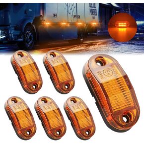 Sidaqi 6PCS LED Trailer Marker Lights 6 LED Highbright 12-30V Side Marker Indicators Tail Lights for Camper RV Truck Clearance Lights Waterproof-Amber