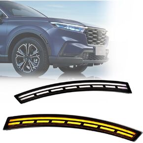 Smoked Lens LED Side Marker Bumper Light DRL Assembly Compatible with 2023 2024 Honda CRV CR-V Functions as Tail Light Turn Signal Light
