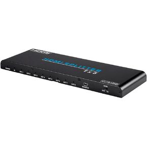 Monoprice 4K Pro 1x8 HDMI Splitter - HDR, 18Gbps, 4K@60Hz, YCbCr 4:4:4, HDCP 2.2, EDID Support, UL, Black - Blackbird Series