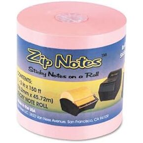 Sticky Notes Dispenser Refill, Cotton Candy Pink Color, Sticky Notes On A Roll, Fits Zip Notes Dispenser Holder, Used for School, Home and Office Desk Use (0024)
