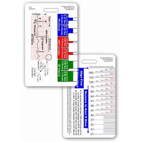 EKG Ruler Vertical Badge ID Card Pocket Reference Guide ECG