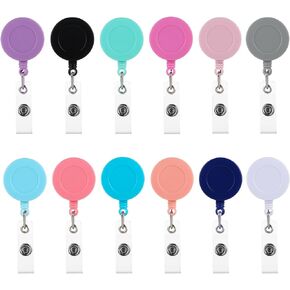 30 Pack Retractable Badge Reels with Swivel Clip - Bulk Heavy Duty Retractable Badge Holders, ID Card Name Tag Holder Clips for Teacher Student Worker Employee (Translucent Black)