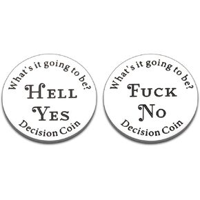 Yes or No Challenge Gifts for Women Men Funny Decision Maker for Friends Christmas Stocking Stuffers Flipping Token Question Answer Token