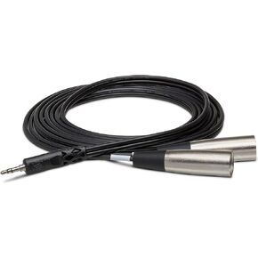 Hosa CYX-403M 3.5 mm TRS to Dual XLR3M Stereo Breakout Cable, 3 Meters Black