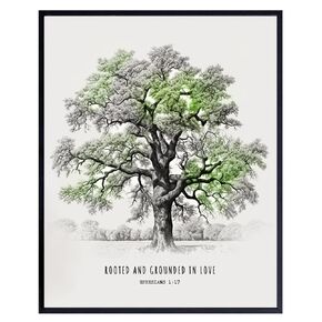 Inspirational Bible Verses Wall Decor - Christian Wall Decor - Scripture Wall Art - positive Quotes - Religious Gifts for Women - Botanical Wall Art - Love Home Decor - Spiritual Decor - Christian art