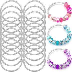 20 Pieces Snake Chain Charm Bracelet Chain with Bracelet Helper Adjustable Snake Charm Bracelet with Heart Lobster Clasp Extender Chain DIY Bracelet Chains for Women Girls Jewelry Making Supplies
