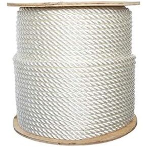 ATERET 3/8" Nylon Rope - 3-Strand Twisted Nylon & Polyester Blended Synthetic Rope - Multipurpose, Lightweight, Weather-Resistant Cord for Outdoor/Indoor Use and DIY Projects (3/8" x 600 Feet)