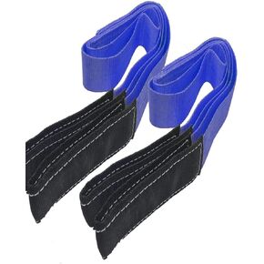 2 Pack 2 "x6' Lift Strap with Reinforced Loops Vehicle Recovery Rope 18,000 lbs Pound Capacity Recovery Strap,Blue
