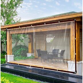 Clear Tarps with Grommets, 4x6 FT - Transparent Heavy Duty Waterproof Tarp Cover for Patio Enclosures Winter Protection for Plants Gardens Chicken Coops and Patios