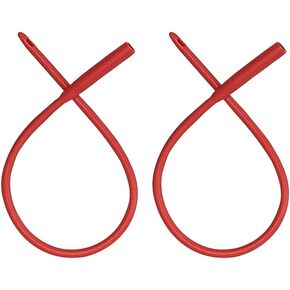 Red Latex Catheter 20FR - 2 Pack Flexible Rubber Tubing for Enemas and Colon Cleansing with Free Hose Connector. Recommended for Coffee Enemas, Gerson Therapy, Higher Colon Cleansing