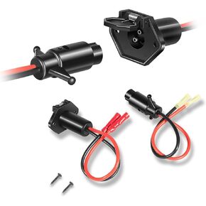 14366-6 & 14365-6 Trolling Motor Plugs and Receptacle Kit, Waterproof Trolling Motor Quick Connector, 12V/24V/36V 2-wire Marine Accessories