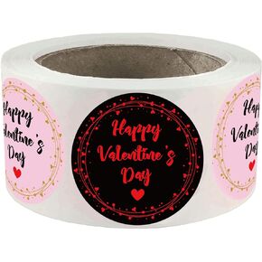 Valentine's Day Heart Stickers - Sweet Red Heart Design for Valentine Gift Wrap - 2 Inches 500 Total Labels