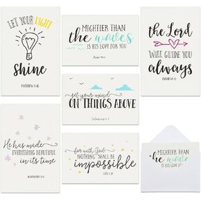 BEST PAPER GREETINGS 48 Pack Christian Greeting Cards with Envelopes, Inspirational Note Card with Scripture Bible Verses for Encouragement, Motivation, Confirmation Bulk (4x6 In)