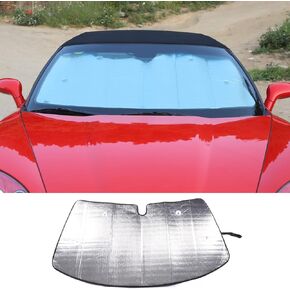 Windshield Sun Shade Compatible with SChevrolet Corvette C6 2005-2013 Accessories Sunshade Sun Visor Protector Foldable Blocks UV Rays Keep Your Car Cooler (Front Glass 1PCS)
