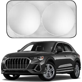 Car Windshield Sun Shade Sunshade Compatible with Audi Q3 2019-2024 A4 2002-2024 A5 2007-2024 A3 2006-2024 Q2 2007-2024 A6 S3 S4 S5 TT RS3 RS5 Accessories, Car Front Window Sun Shield Visor