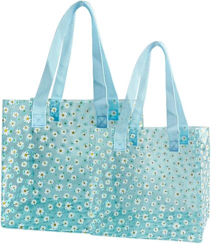 Daisy Flower PVC Tote Bag, Small Clear PVC Handbag for Beach Vacation Shopping, Waterproof Purse Bag in Saudi Arabia