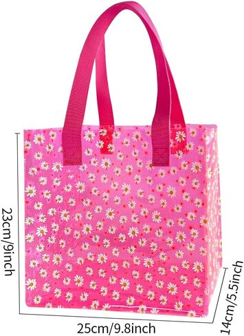Daisy Flower PVC Tote Bag, Small Clear PVC Handbag for Beach Vacation Shopping, Waterproof Purse Bag in Kuwait