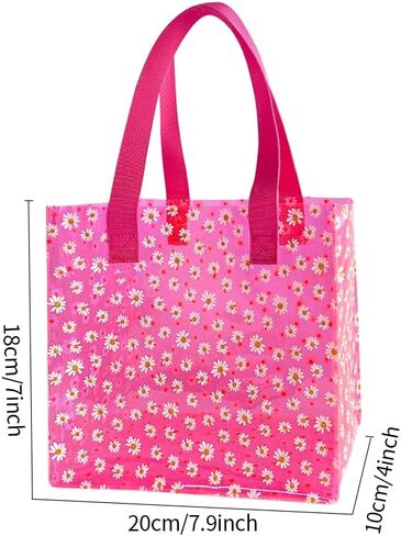 Daisy Flower PVC Tote Bag, Small Clear PVC Handbag for Beach Vacation Shopping, Waterproof Purse Bag in Kuwait