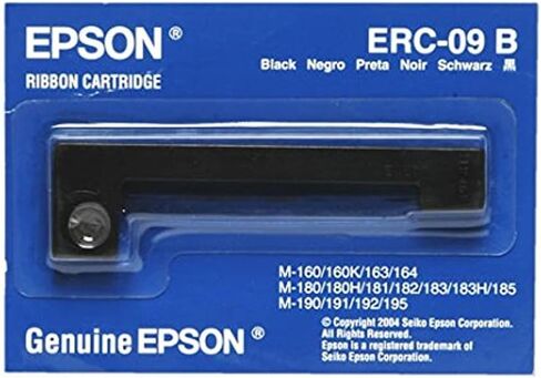 خرطوشة شريط أسود أصلية من Epson (ERC-09B) مكونة من 12 عبوة لطابعات Epson ERC 9B وHX20/40 وHX20 وM160 و163 و164 و180 و181182 و183 و190 و191 و192 و192G in Saudi Arabia