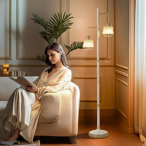 Remote Control Switch Floor Lamp with Metal Lantern and Clear Shade for Living Room Rustic standing Floor Lamp Decor for Bedroom Study Room Dining Room Office Home Hotel in Kuwait