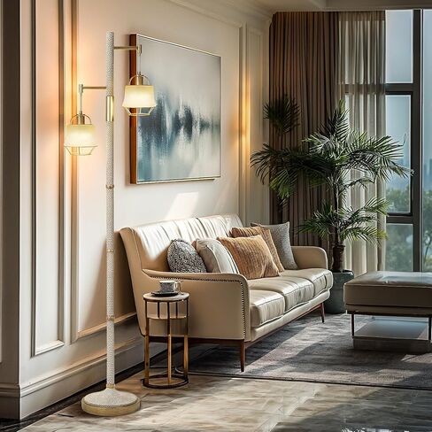 Remote Control Switch Floor Lamp with Metal Lantern and Clear Shade for Living Room Rustic standing Floor Lamp Decor for Bedroom Study Room Dining Room Office Home Hotel in Kuwait