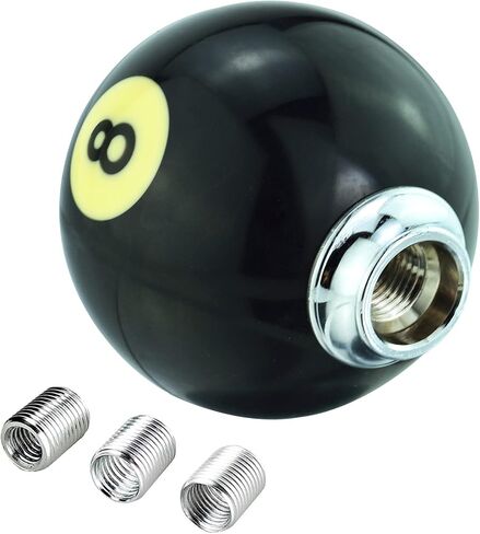 Lunsom Round Shift Knob, 8 Billiard Gear Shifter Lever Head Shift Ball Car Stick Handle Fit Most Automatic Manual Transmission Vehicle (M8x1.25, 8 Black) in Saudi Arabia