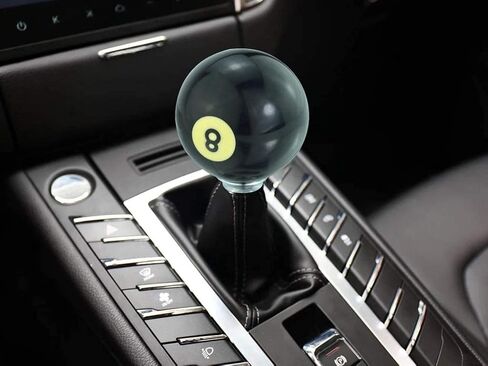 Lunsom Round Shift Knob, 8 Billiard Gear Shifter Lever Head Shift Ball Car Stick Handle Fit Most Automatic Manual Transmission Vehicle (M8x1.25, 8 Black) in Saudi Arabia