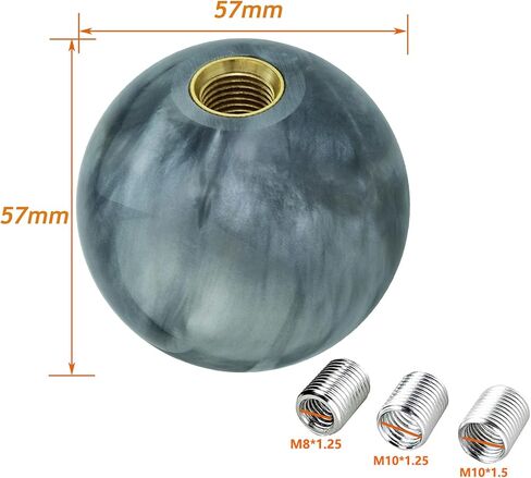 Lunsom Round Shift Knob, 8 Billiard Gear Shifter Lever Head Shift Ball Car Stick Handle Fit Most Automatic Manual Transmission Vehicle (M8x1.25, 8 Black) in Kuwait