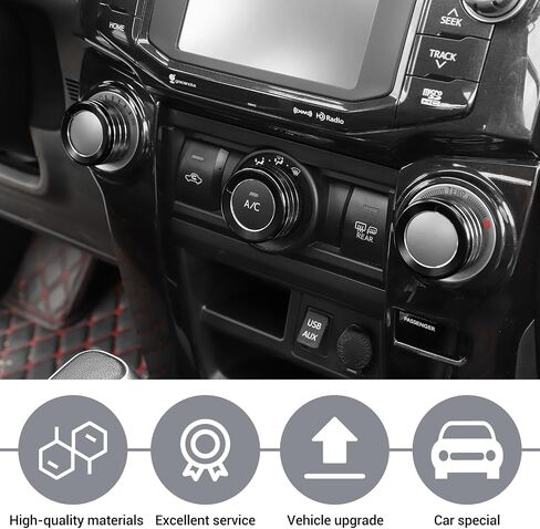 غطاء زر مكيف الهواء من JeCar غطاء مقبض من سبائك الألومنيوم مناسب لسيارة Toyota 4Runner 2010-2022، أرجواني in Saudi Arabia
