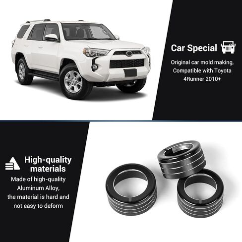 غطاء زر مكيف الهواء من JeCar غطاء مقبض من سبائك الألومنيوم مناسب لسيارة Toyota 4Runner 2010-2022، أرجواني in Saudi Arabia