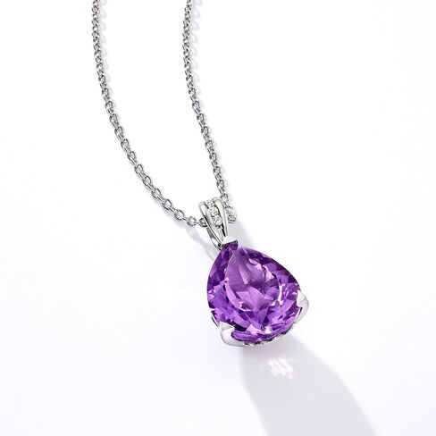 Ross-Simons 8.25 Carat Amethyst Pendant Necklace With Diamond Accents in Sterling Silver. 18 inches in Saudi Arabia
