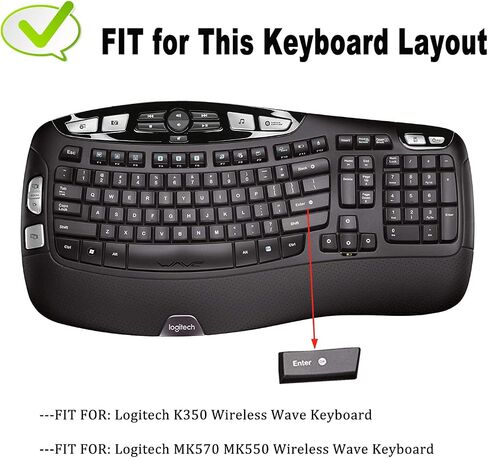 i-Tensodo Keyboard Cover for Logitech K350 & Logitech MK550 MK570 Keyboard, Logitech K350 MK550 MK570 Keyboard Cover Skin-Clear in Kuwait