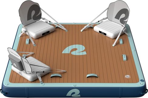 Retrospec Weekender Dock Inflatable Platform for Beach, River, Lake & Pool - Recreational Floating Island Raft with Non-Slip Surface - Dual-Action Pump & Carrying Bag - 7 Ft & 10 Ft in Saudi Arabia