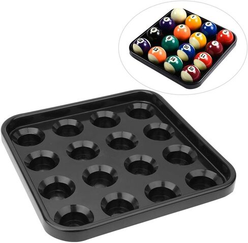 Alomejor Black Billiard Ball Tray Box Holder Case Holds 16 Balls Snooker Billilard Table Balls Pool Ball Storage Tray in Kuwait