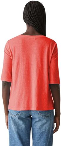 Michael Stars Women's Supima Cotton Slub Elbow Sleeve Swing Tee in Saudi Arabia