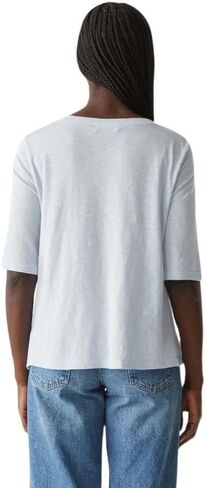 Michael Stars Women's Supima Cotton Slub Elbow Sleeve Swing Tee in Saudi Arabia