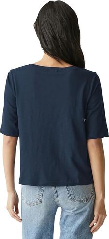 Michael Stars Women's Supima Cotton Slub Elbow Sleeve Swing Tee in Saudi Arabia