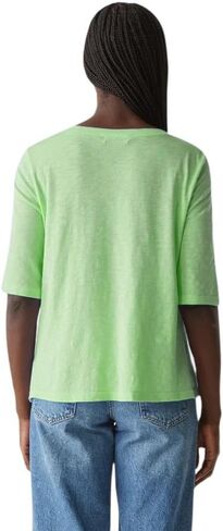 Michael Stars Women's Supima Cotton Slub Elbow Sleeve Swing Tee in Saudi Arabia